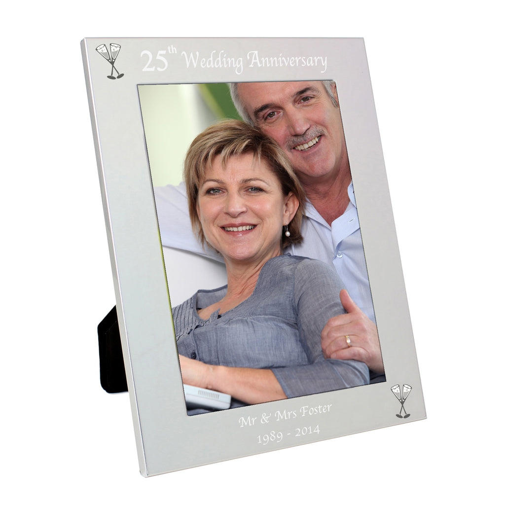 Personalised Silver 5x7 25th Wedding Anniversary Photo Frame | Wedding Gift