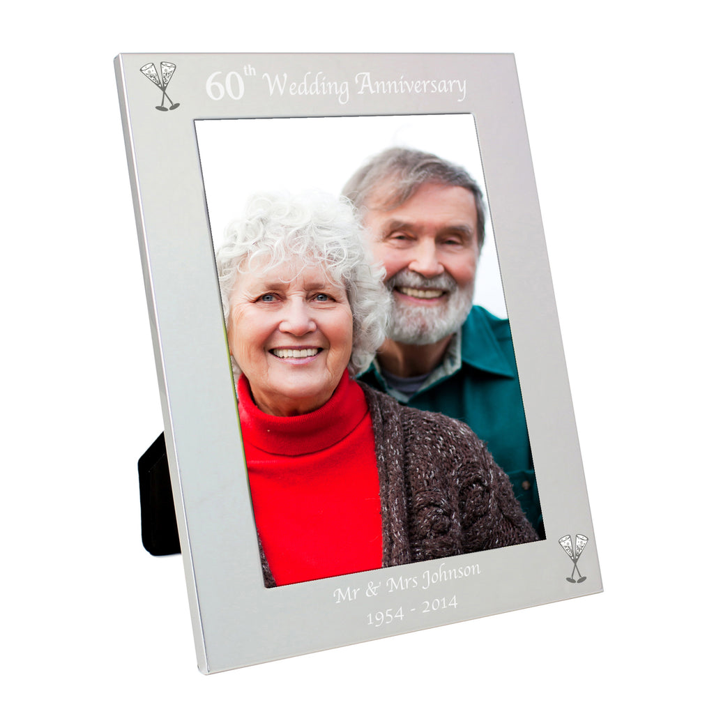 Personalised Silver 5x7 60th Wedding Anniversary Photo Frame | Photo Frames, Albums and Guestbooks | Wedding Gift