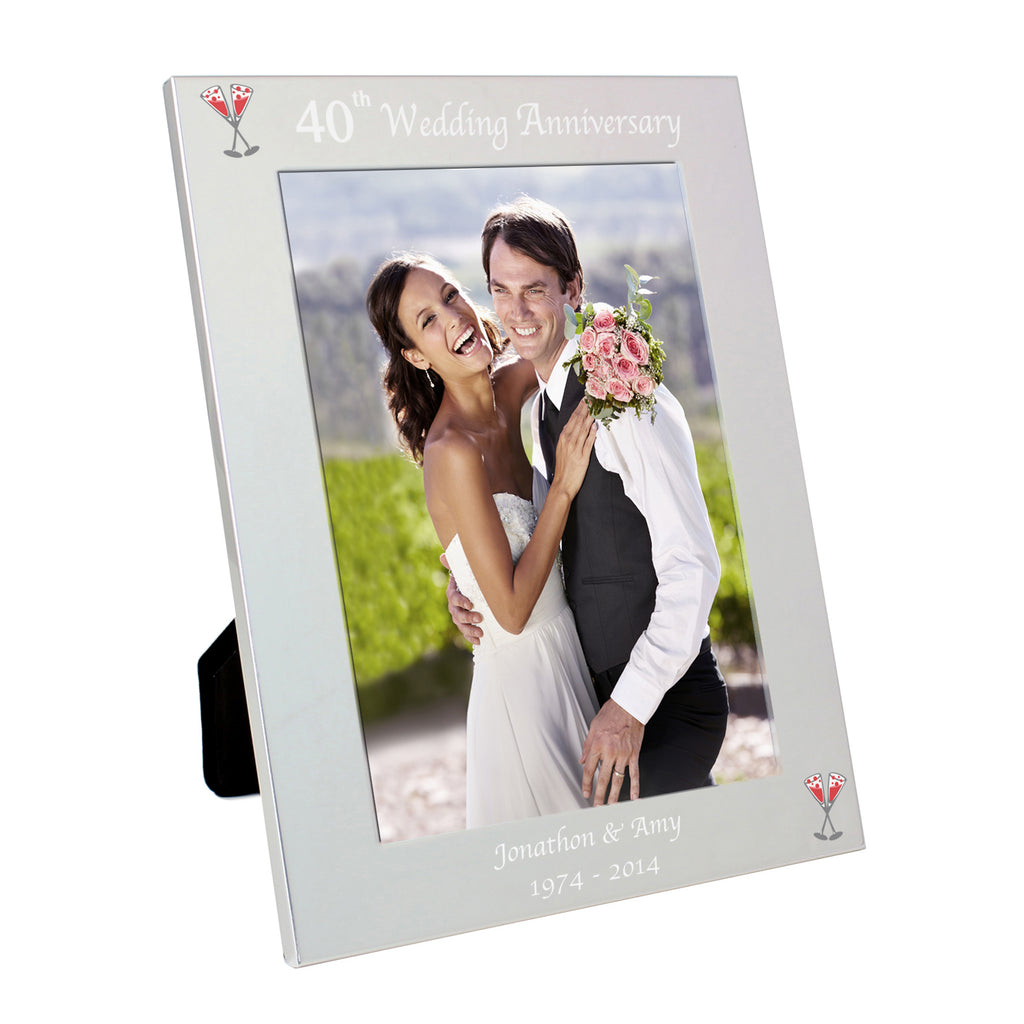 Personalised Silver 5x7 40th Wedding Anniversary Photo Frame | Photo Frames, Albums and Guestbooks