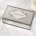 Personalised Floral Watercolour Mirrored Jewellery Box | Gift for Her