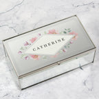Personalised Floral Watercolour Mirrored Jewellery Box | Gift for Her