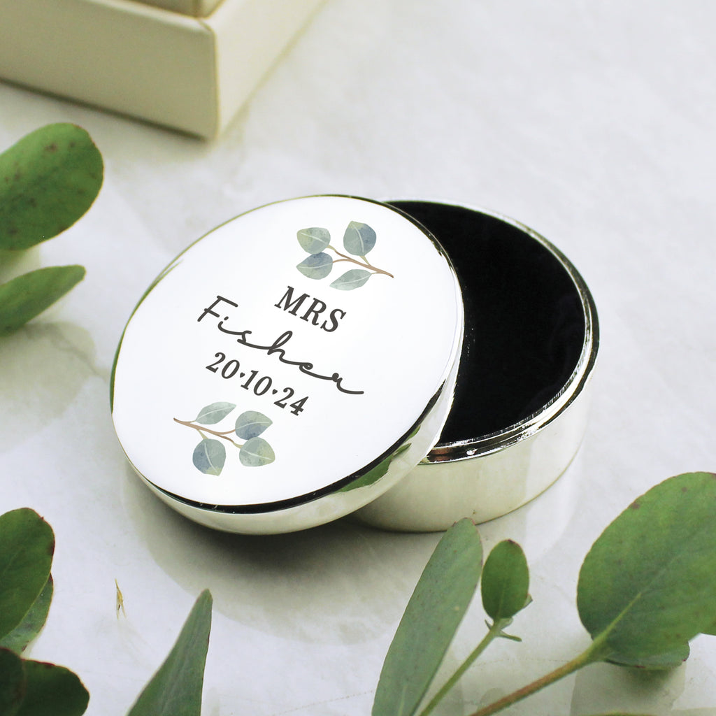 Personalised Botanical Ring Box | Trinket, Jewellery & Keepsake Boxes