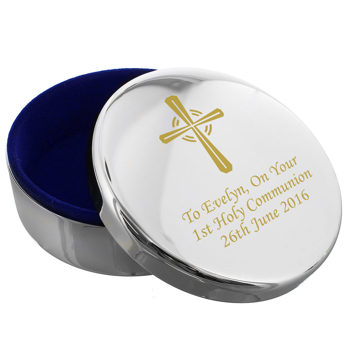 Personalised Gold Cross Trinket Box - Ideal For Rosary Beads | Trinket, Jewellery & Keepsake Boxes | Wedding Gift