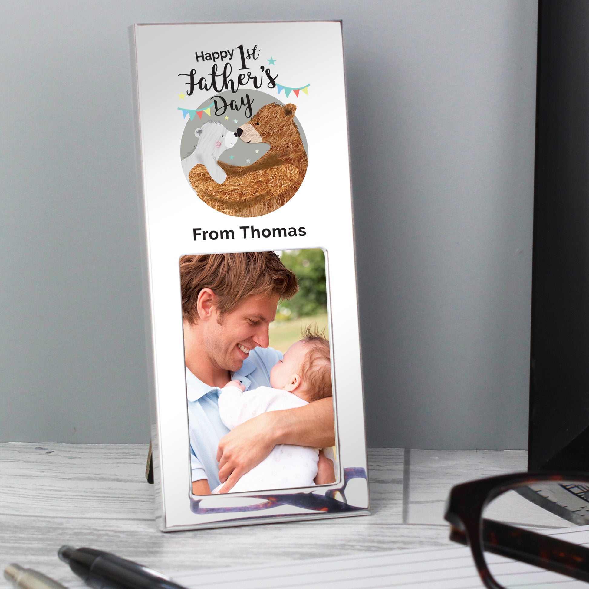 Personalised 1st Fathers Day Daddy Bear 2x3 Photo Frame - Inspired Creative Gifts