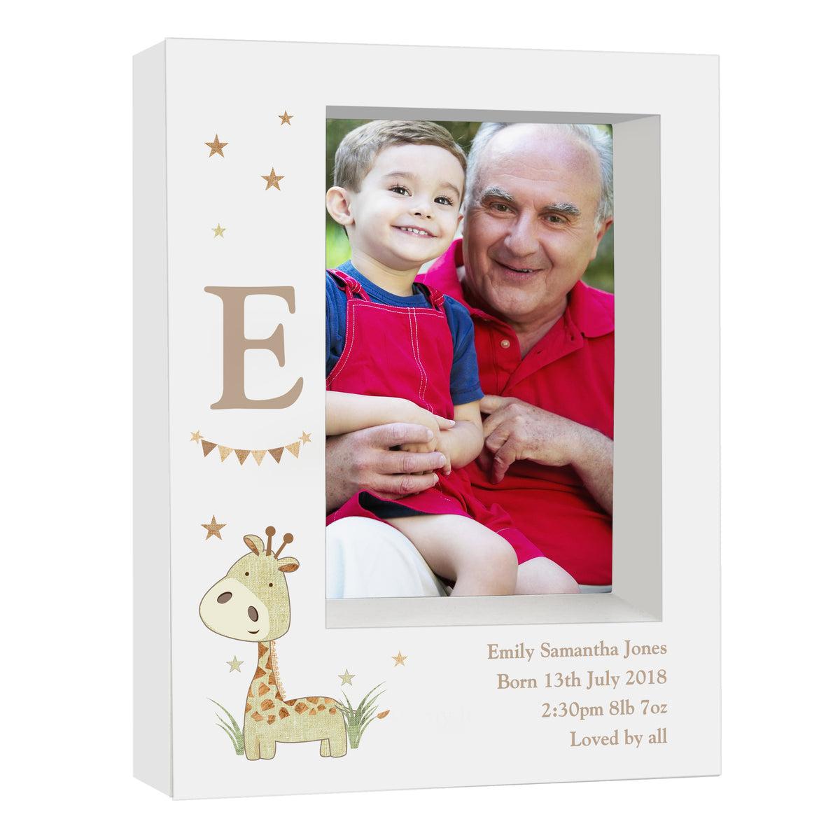 Personalised Hessian Giraffe 5x7 Box Photo Frame | Photo Frames, Albums and Guestbooks | New Baby Gift