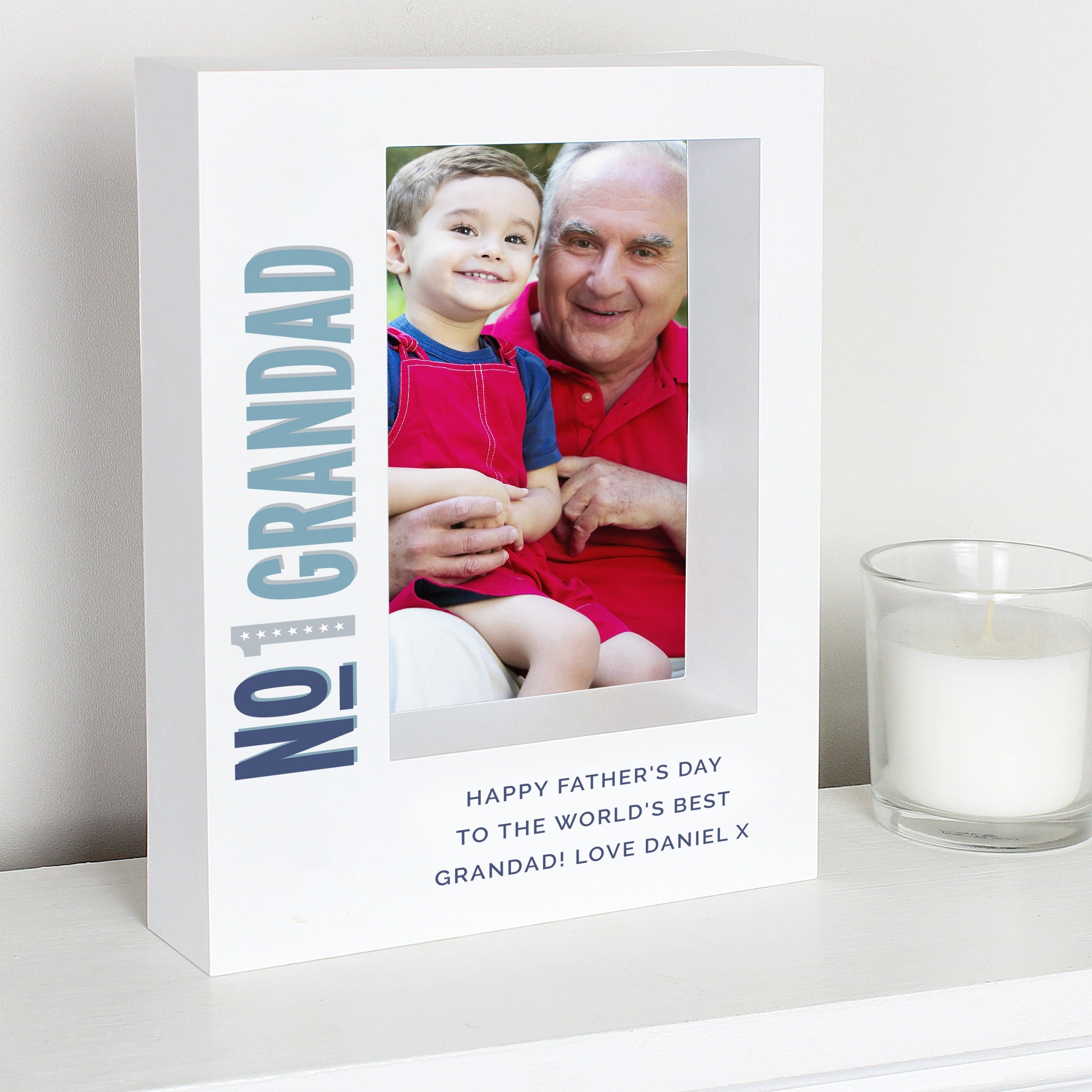 Personalised No.1 5x7 Box Photo Frame - Inspired Creative Gifts
