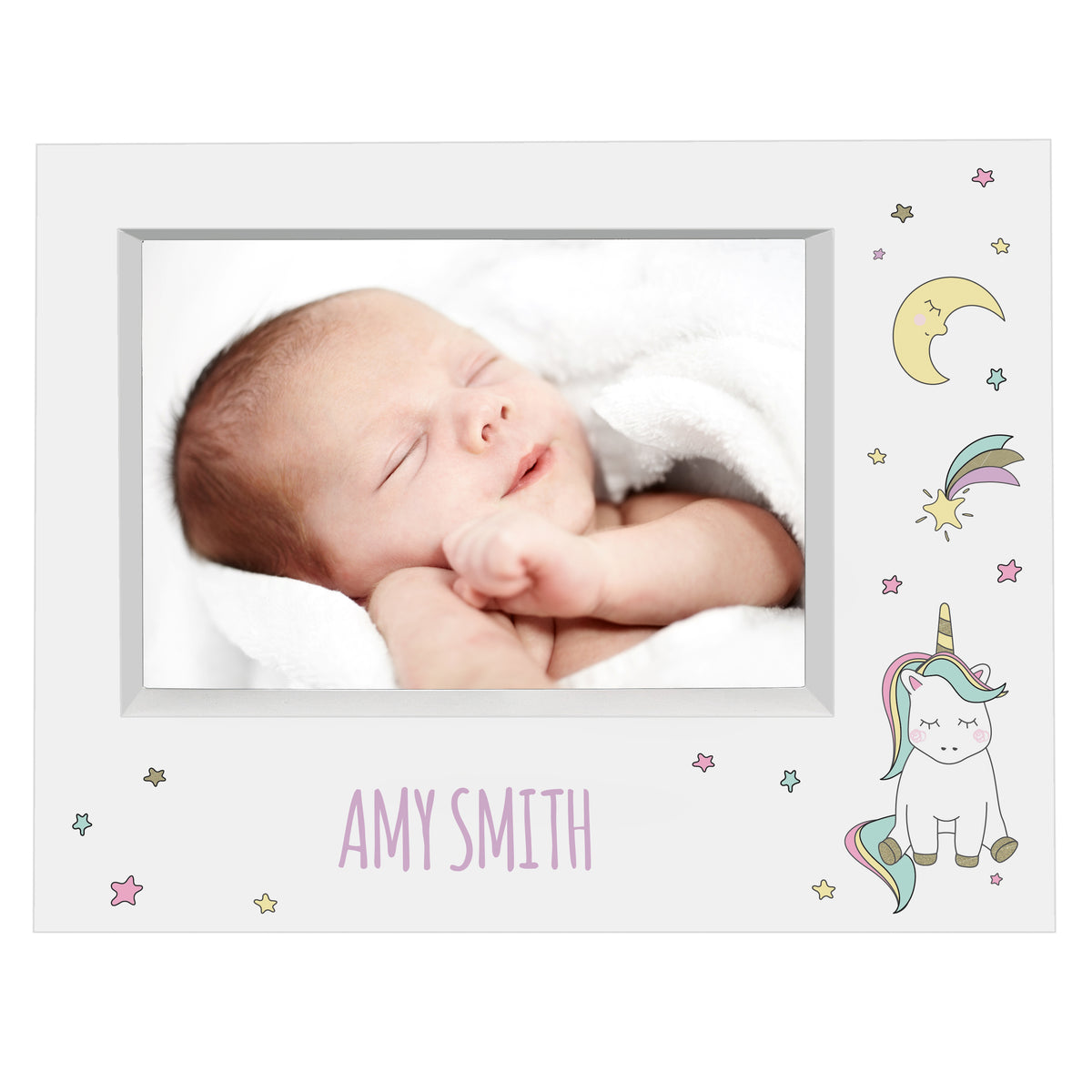 Personalised Baby Unicorn 5x7 Landscape Box Photo Frame | Photo Frames, Albums and Guestbooks | Inspired Creative Gifts