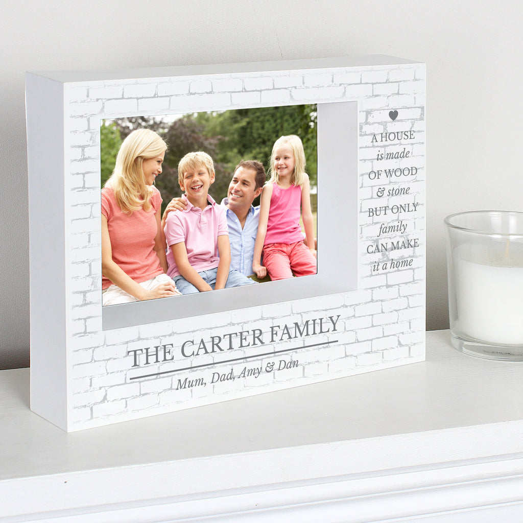 Personalised Family 5x7 Landscape Box Photo Frame for Mother's Day