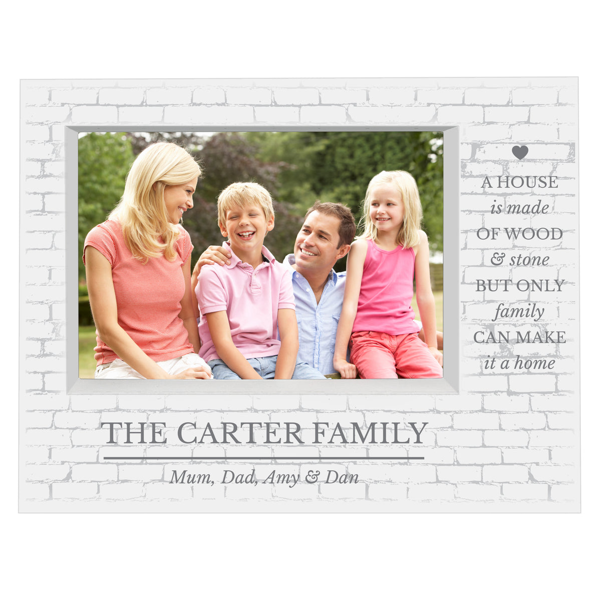 Personalised Family 5x7 Landscape Box Photo Frame for Mother's Day