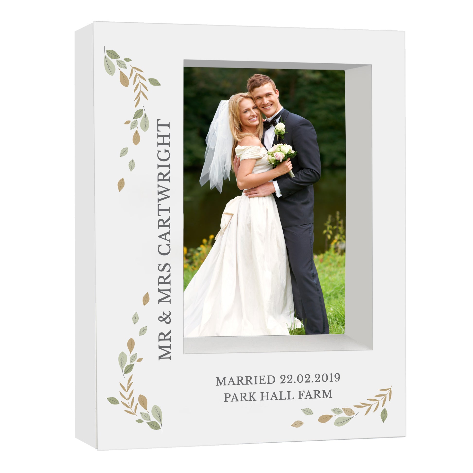 Personalised Fresh Botanical 5x7 Box Photo Frame - Inspired Creative Gifts