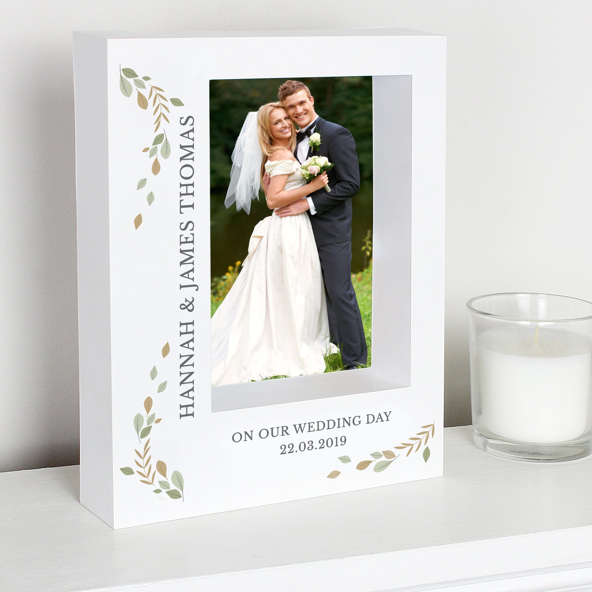 Personalised Fresh Botanical 5x7 Box Photo Frame - Inspired Creative Gifts