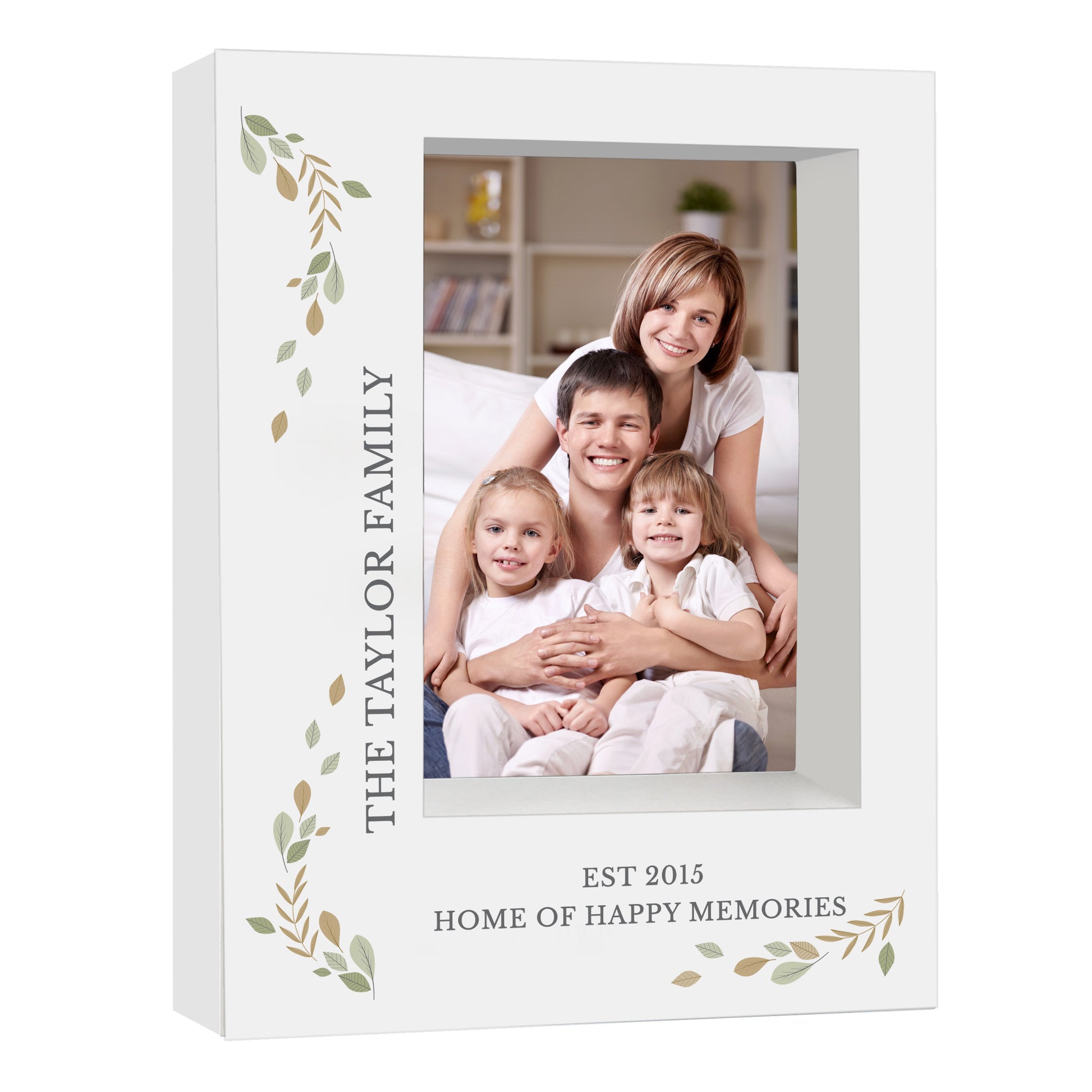 Personalised Fresh Botanical 5x7 Box Photo Frame - Inspired Creative Gifts