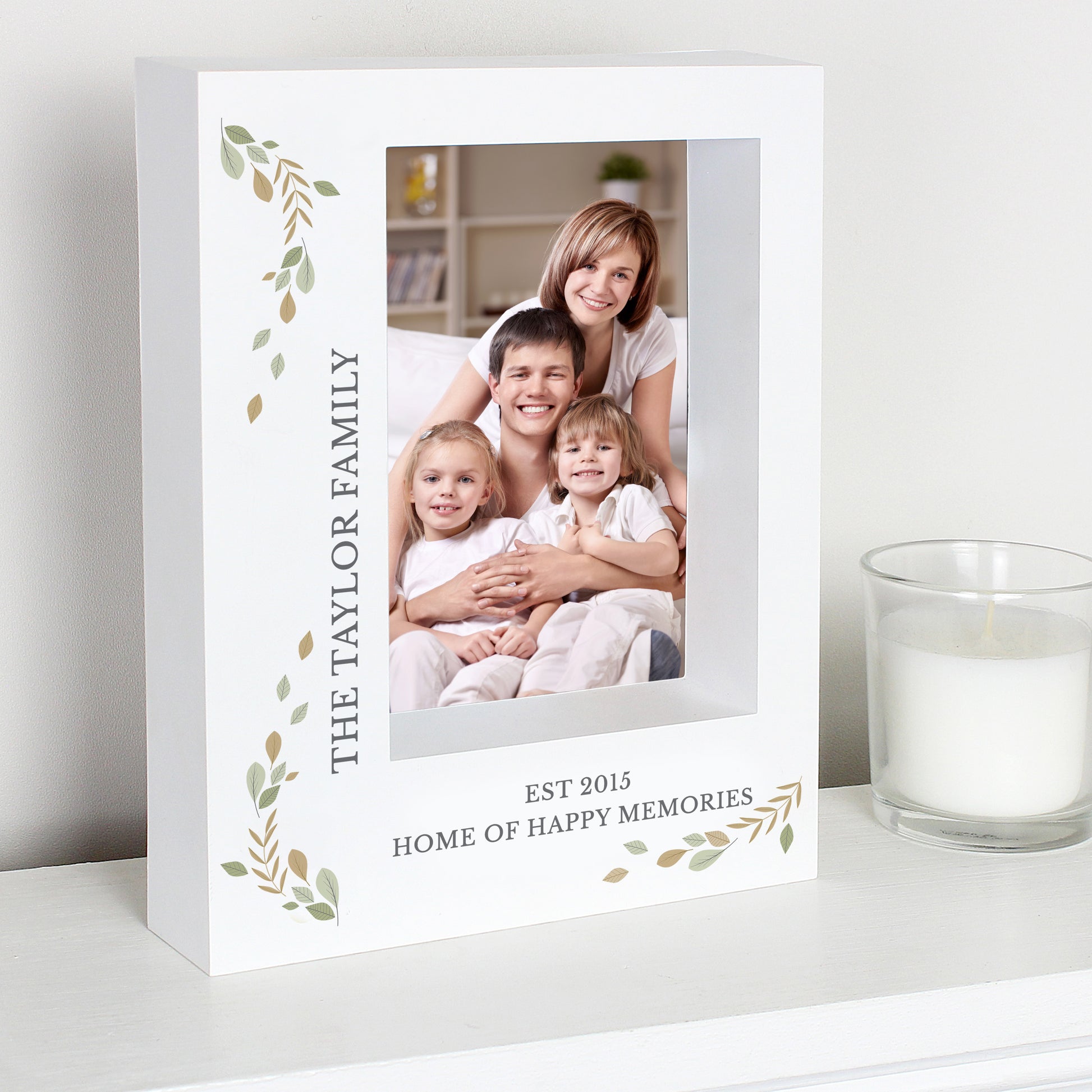 Personalised Fresh Botanical 5x7 Box Photo Frame - Inspired Creative Gifts