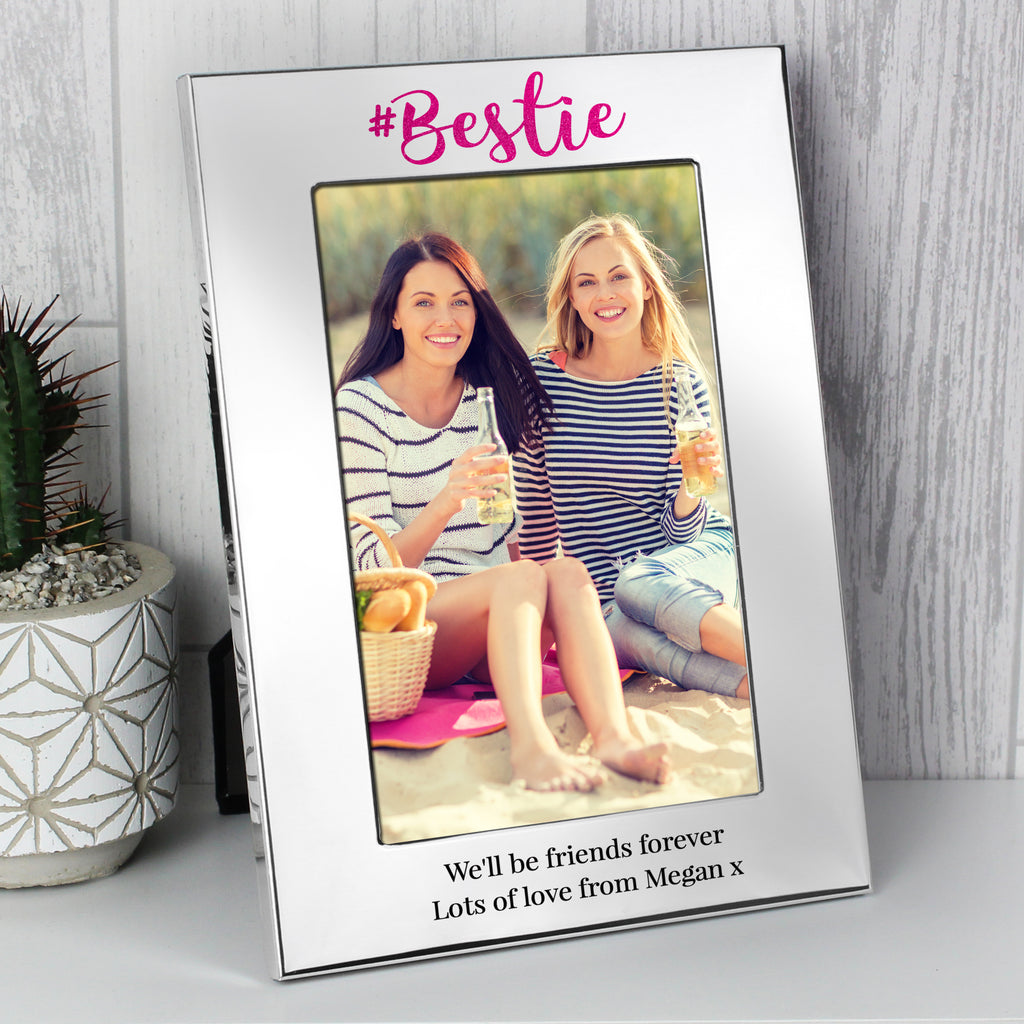 Personalised #Bestie 6x4 Silver Photo Frame for Christmas