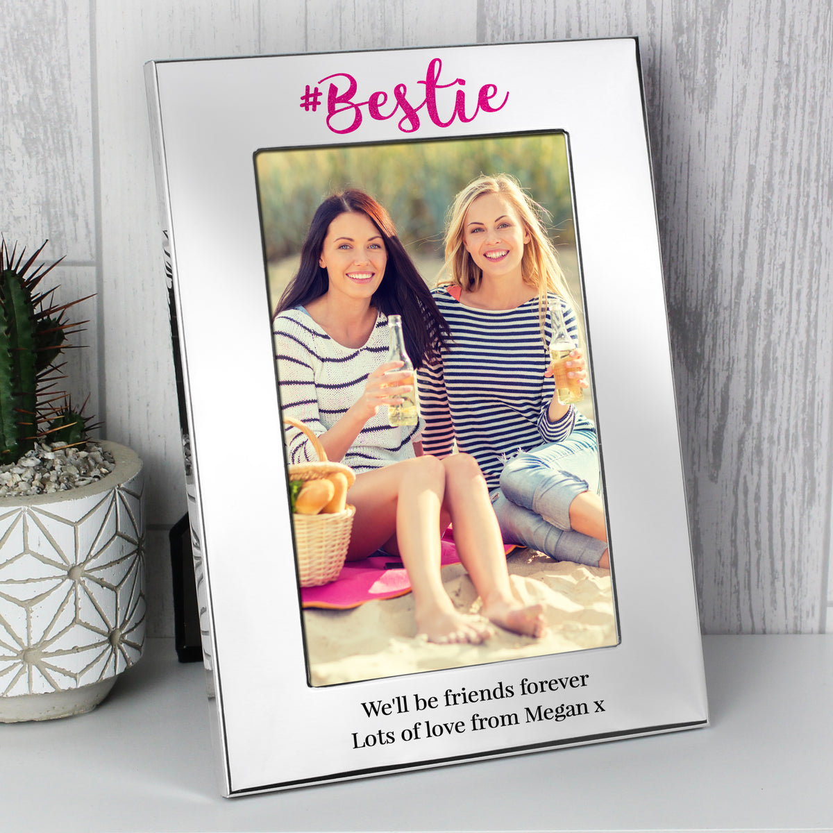 Personalised #Bestie 6x4 Silver Photo Frame for Christmas