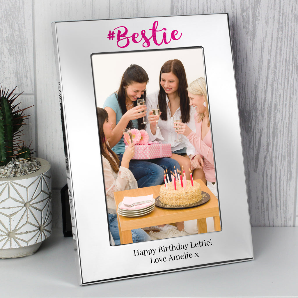 Personalised #Bestie 6x4 Silver Photo Frame for Christmas