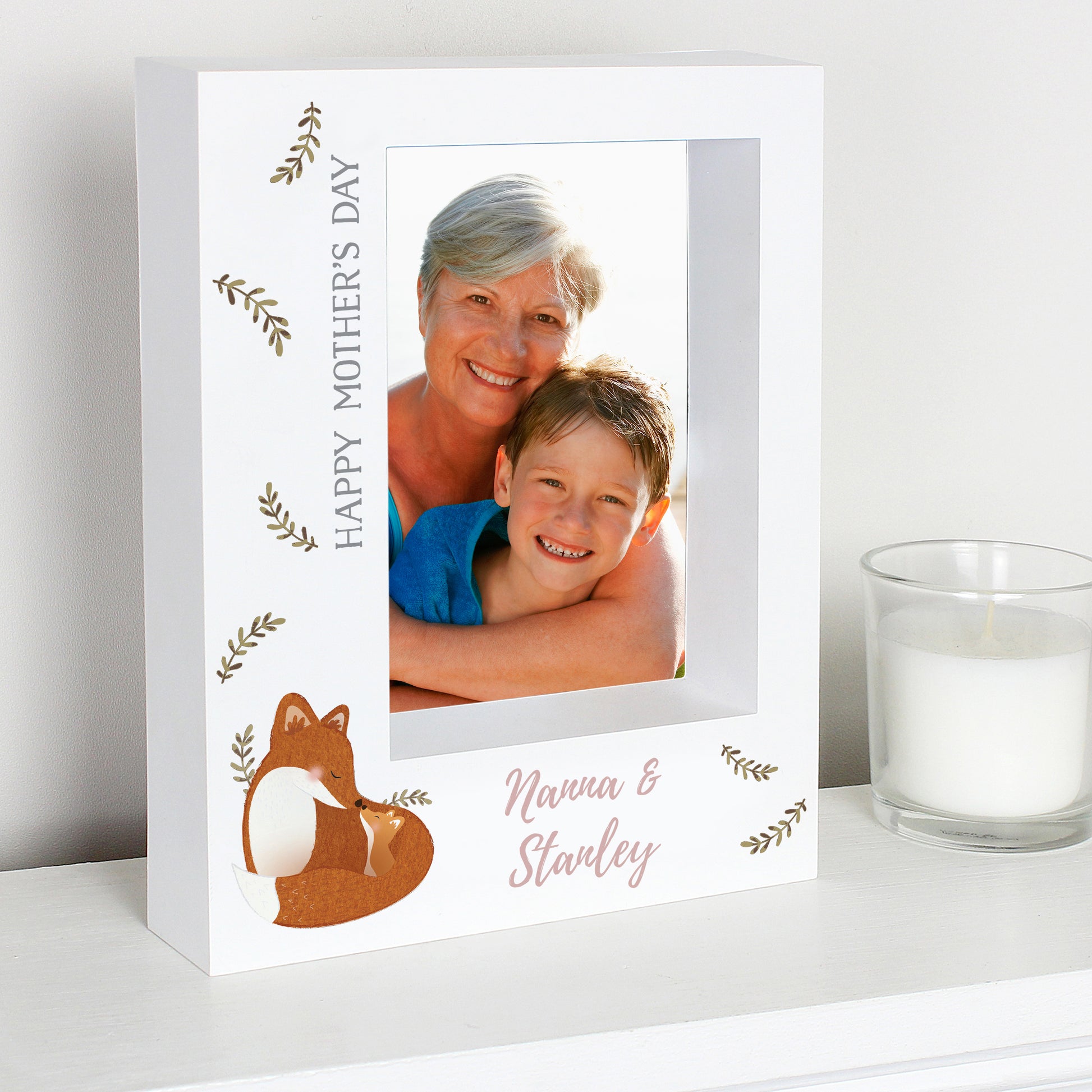 Personalised Mummy and Me Fox 5x7 Box Photo Frame - Inspired Creative Gifts