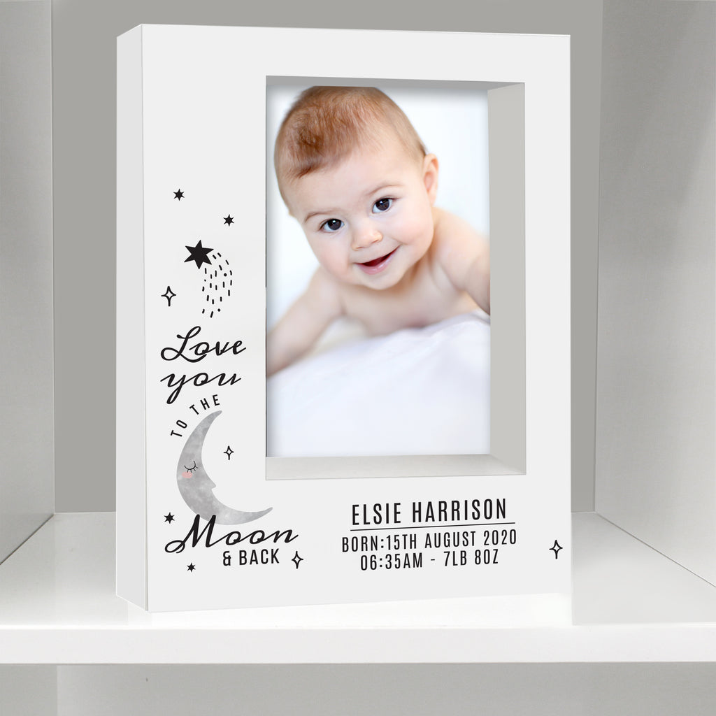 Personalised Baby To The Moon and Back 5x7 Box Photo Frame - Picture Frame - Inspired Creative Gifts