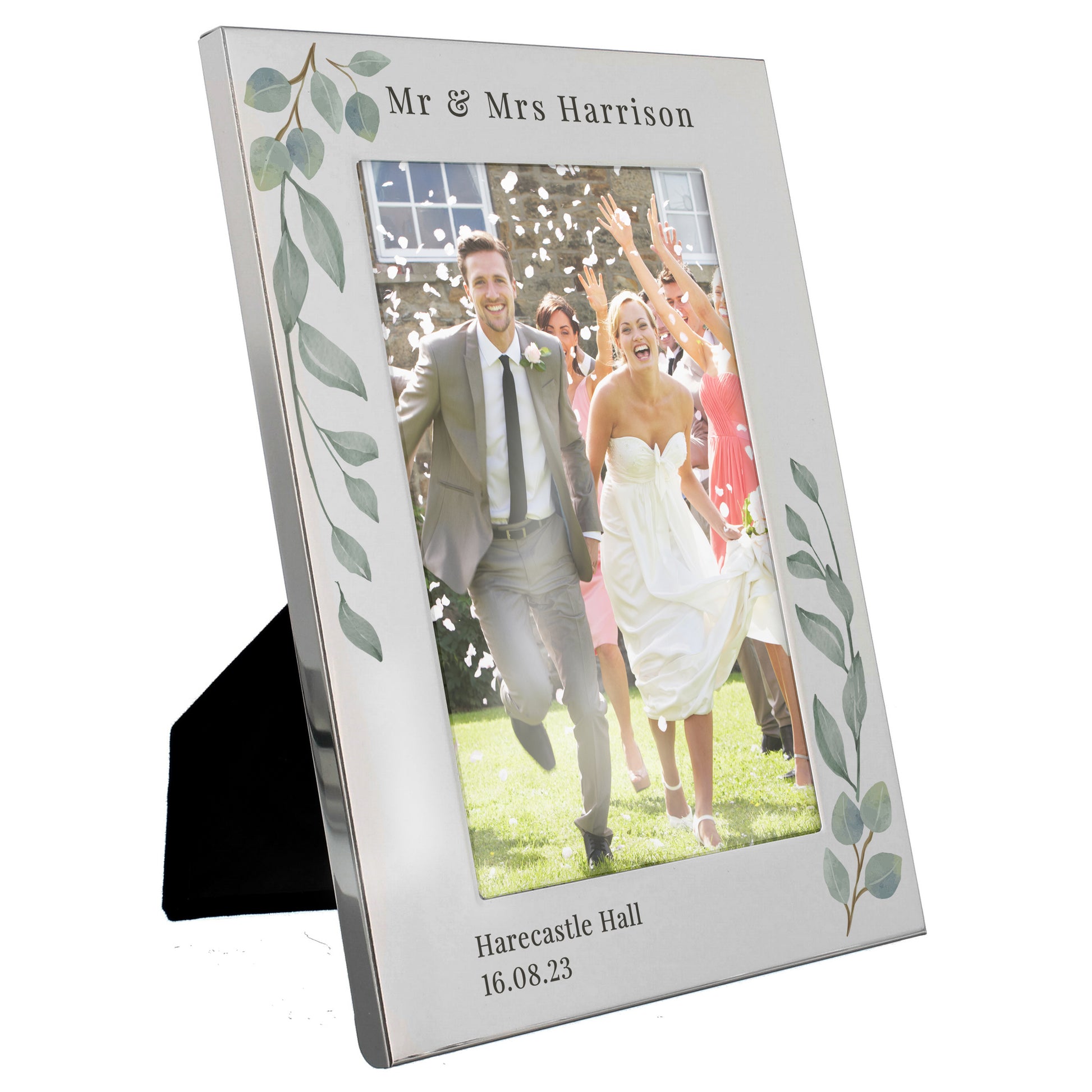 Personalised Botanical 6x4 Silver Photo Frame - Inspired Creative Gifts