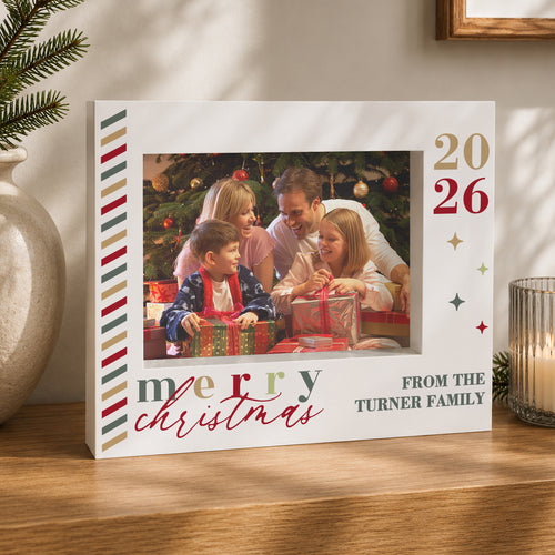 Personalised Merry Christmas 5x7 Box Photo Frame | Inspired Creative Gifts