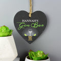 Personalised Gin Bar Slate Heart Decoration for Birthday