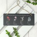 Personalised Flower of the Month Hanging Slate Plaque | Mother's Day Gift