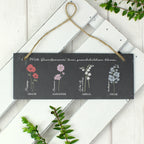 Personalised Flower of the Month Hanging Slate Plaque | Mother's Day Gift