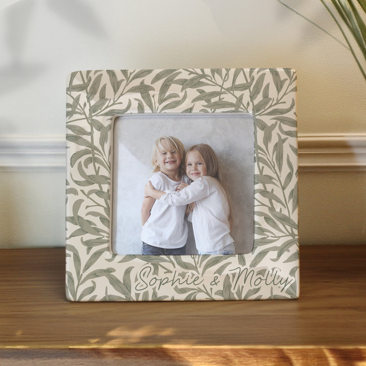 Personalised Leaf Print Ceramic 4x4 Frame | Photo Frames, Albums and Guestbooks | Inspired Creative Gifts
