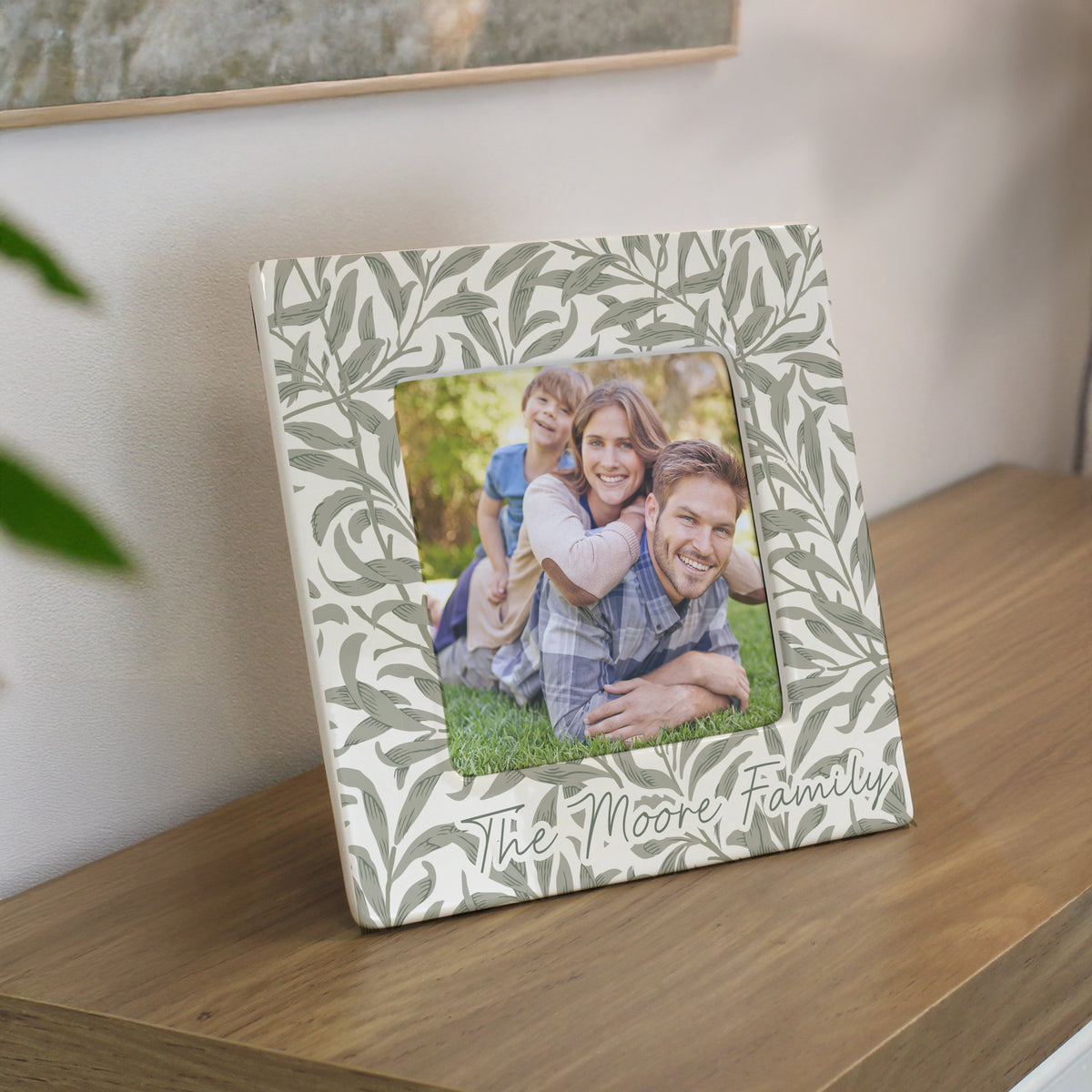 Personalised Leaf Print Ceramic 4x4 Frame | Photo Frames, Albums and Guestbooks | Inspired Creative Gifts