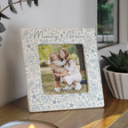 Personalised Blue Floral Ceramic 4x4 Frame | Photo Frames, Albums and Guestbooks