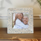 Personalised Blue Floral Ceramic 4x4 Frame | Photo Frames, Albums and Guestbooks