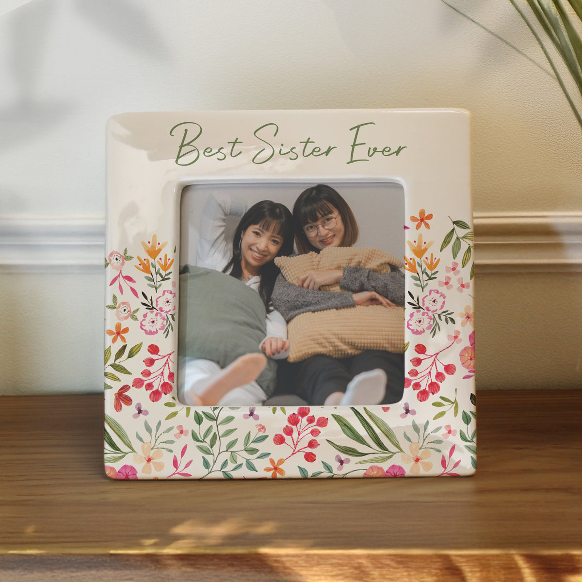 Personalised Floral Ceramic 4x4 Frame | Photo Frames, Albums and Guestbooks