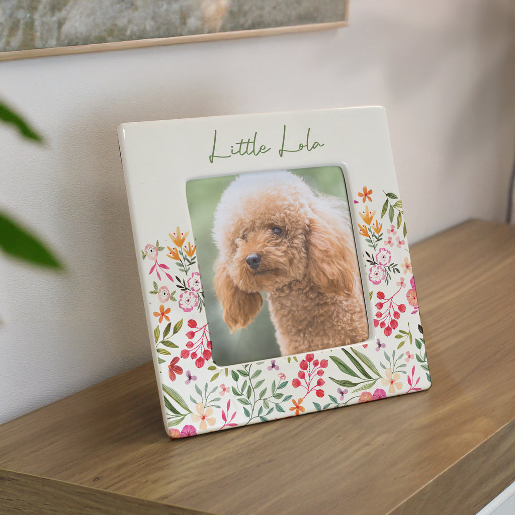 Personalised Floral Ceramic 4x4 Frame | Photo Frames, Albums and Guestbooks