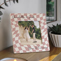 Personalised Pink Checkerboard Ceramic 4x4 Frame | Photo Frames, Albums and Guestbooks