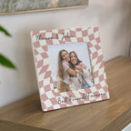 Personalised Pink Checkerboard Ceramic 4x4 Frame | Photo Frames, Albums and Guestbooks