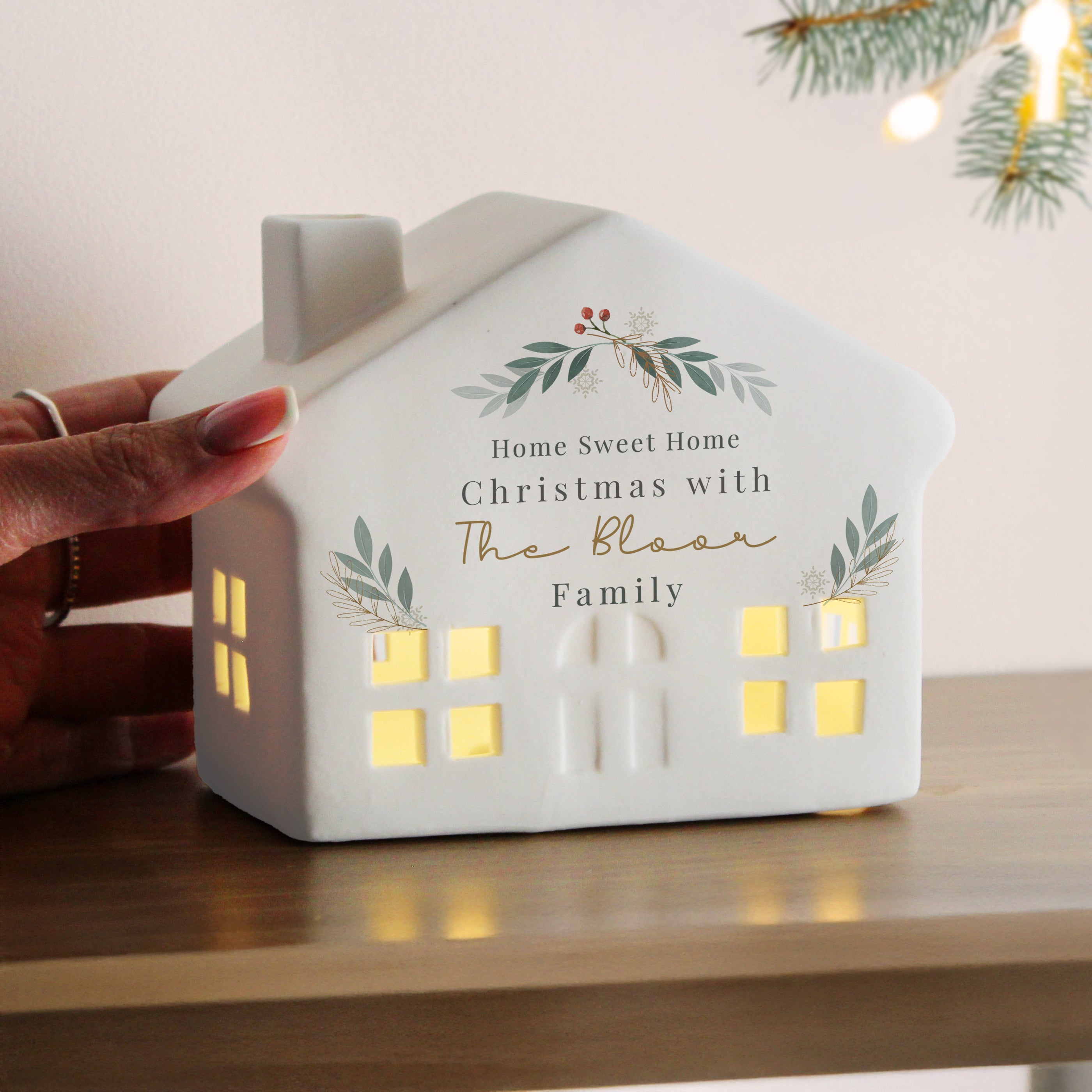 Personalised Christmas Foliage LED House |  | Inspired Creative Gifts