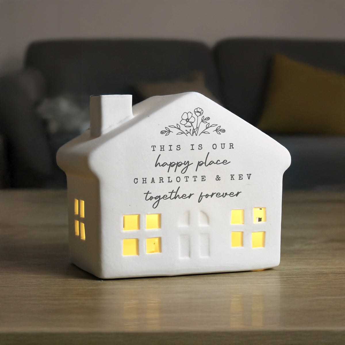 Personalised Floral LED House | Ornaments | Inspired Creative Gifts