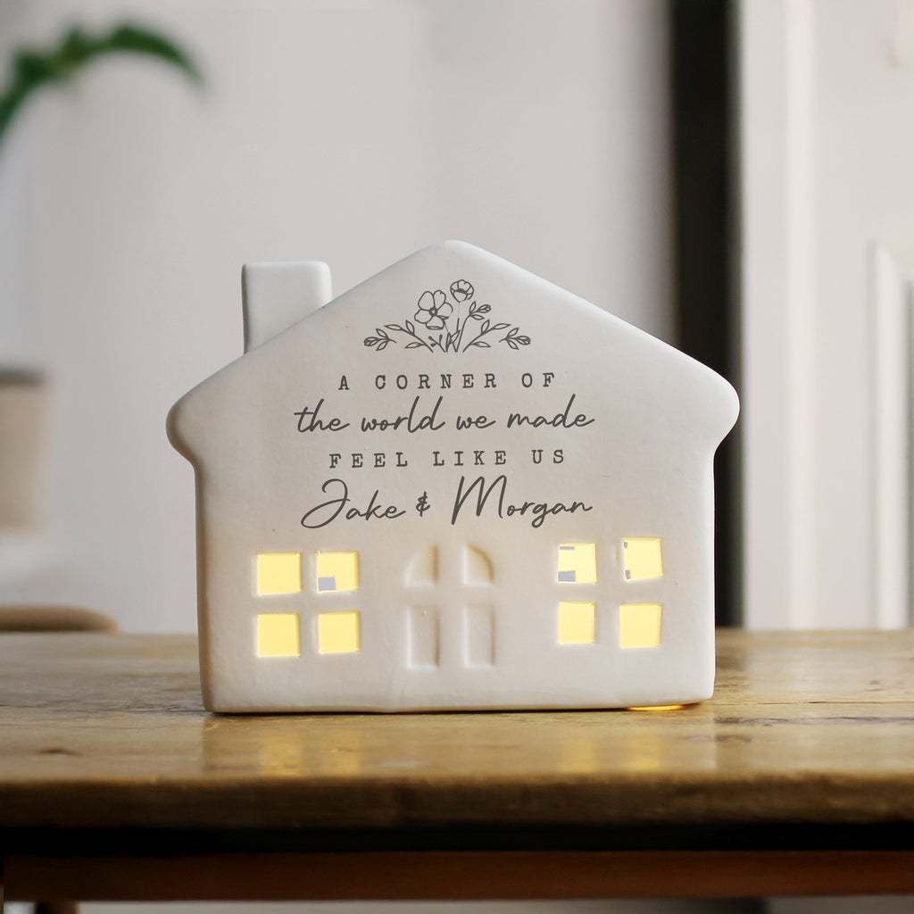 Personalised Floral LED House | Ornaments | Inspired Creative Gifts