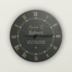 Personalised Black & Gold Slate Clock | Clocks & Watches | Wedding Gift