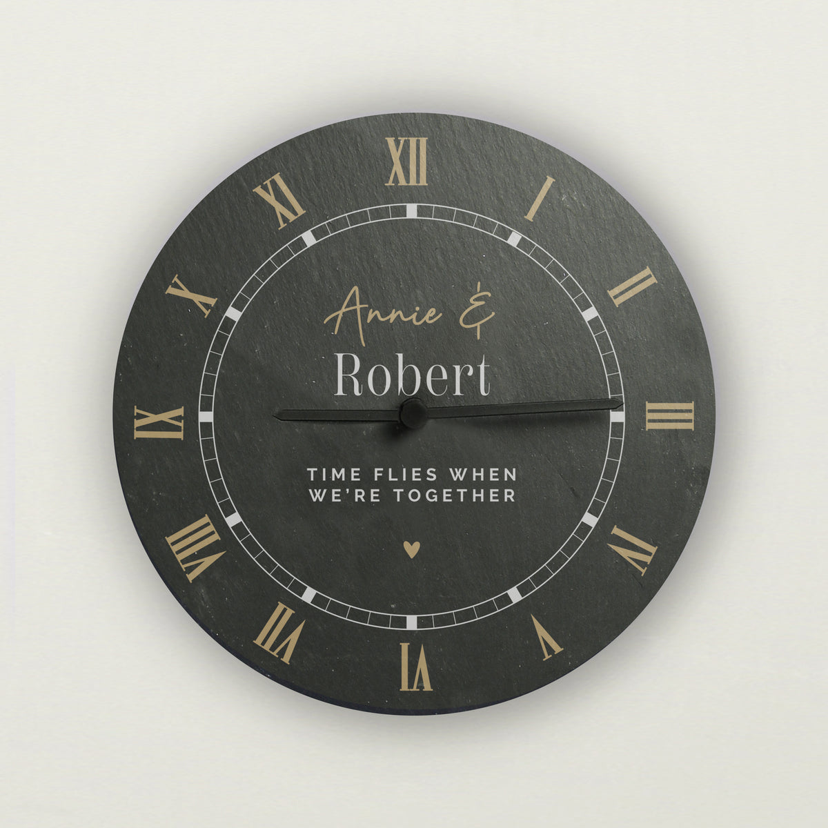 Personalised Black & Gold Slate Clock | Clocks & Watches | Wedding Gift