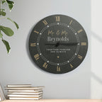 Personalised Black & Gold Slate Clock | Clocks & Watches | Wedding Gift