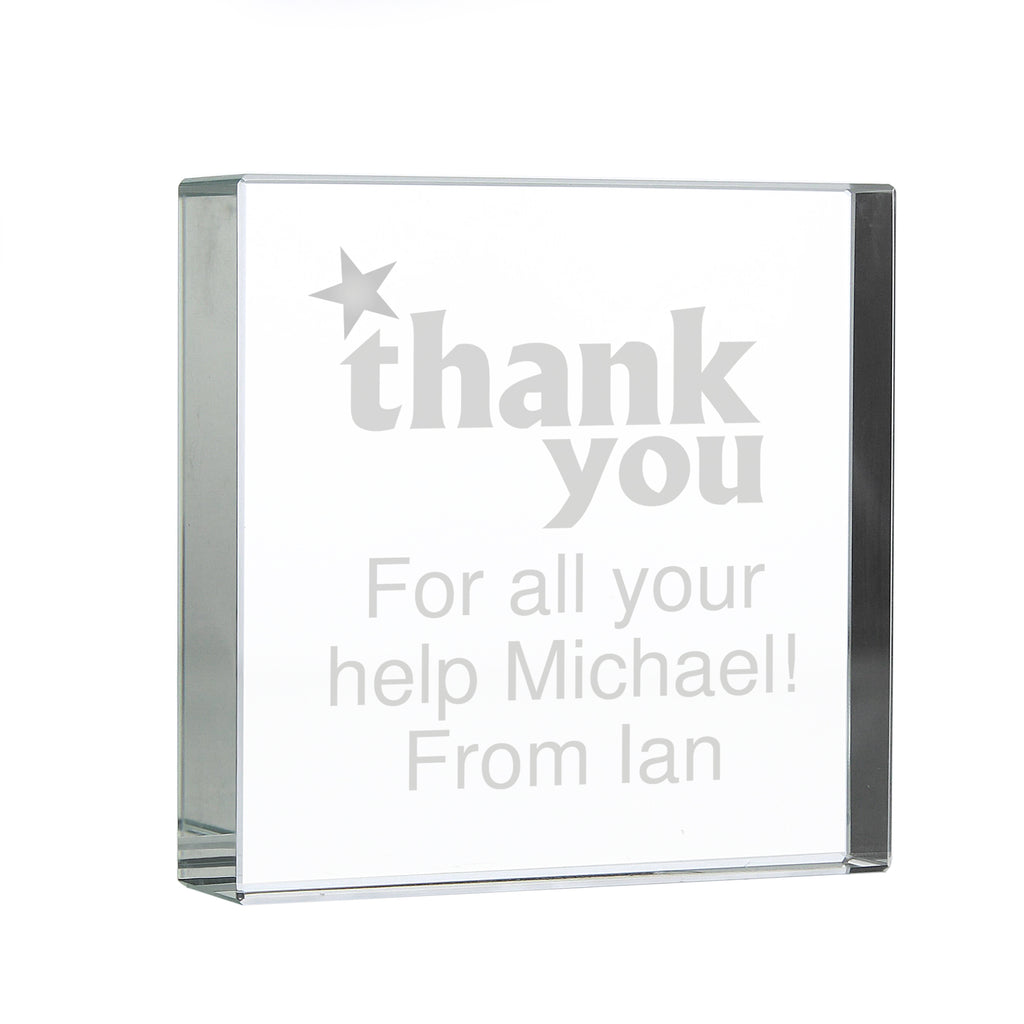 Personalised Thank you Crystal Token | Ornaments