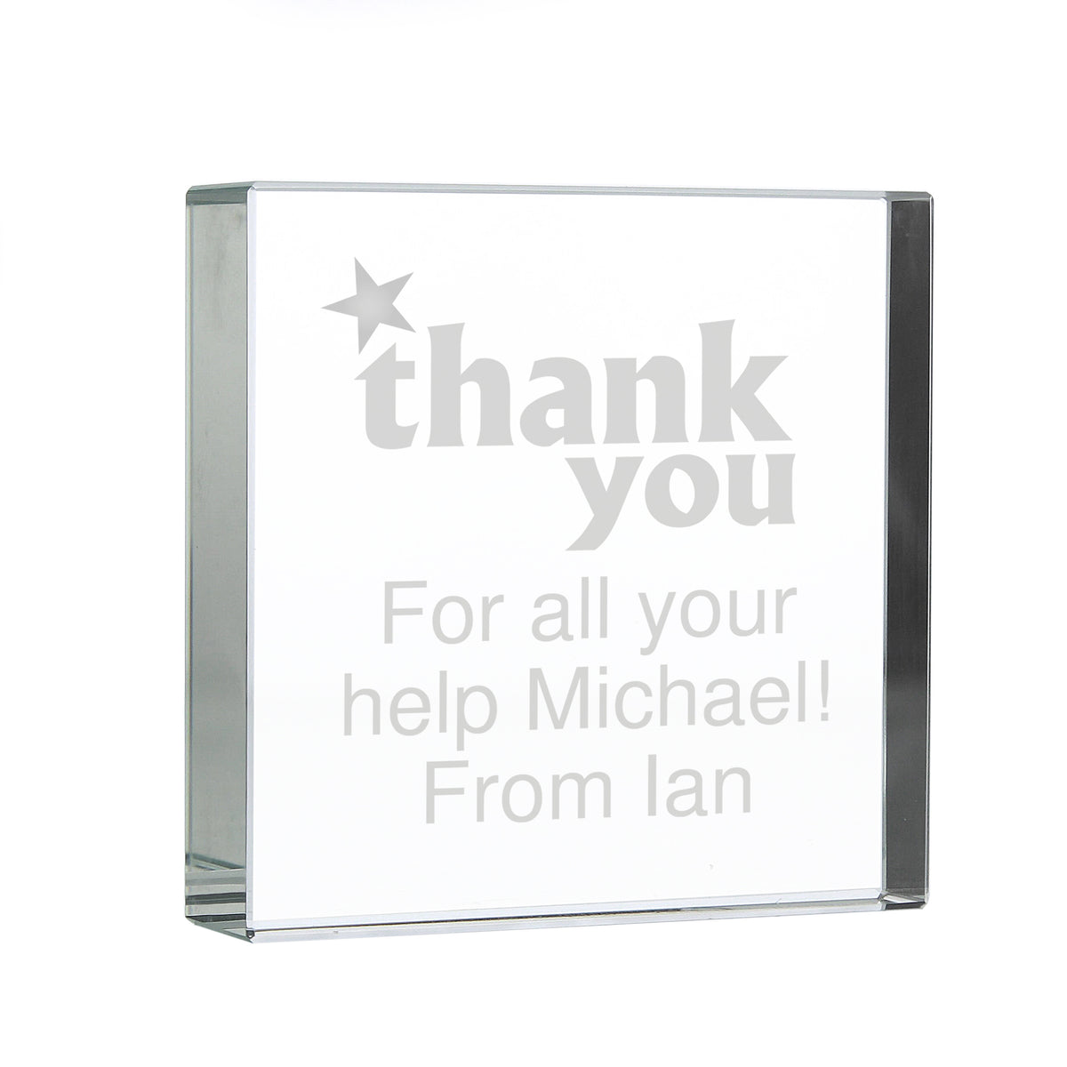Personalised Thank you Crystal Token | Ornaments