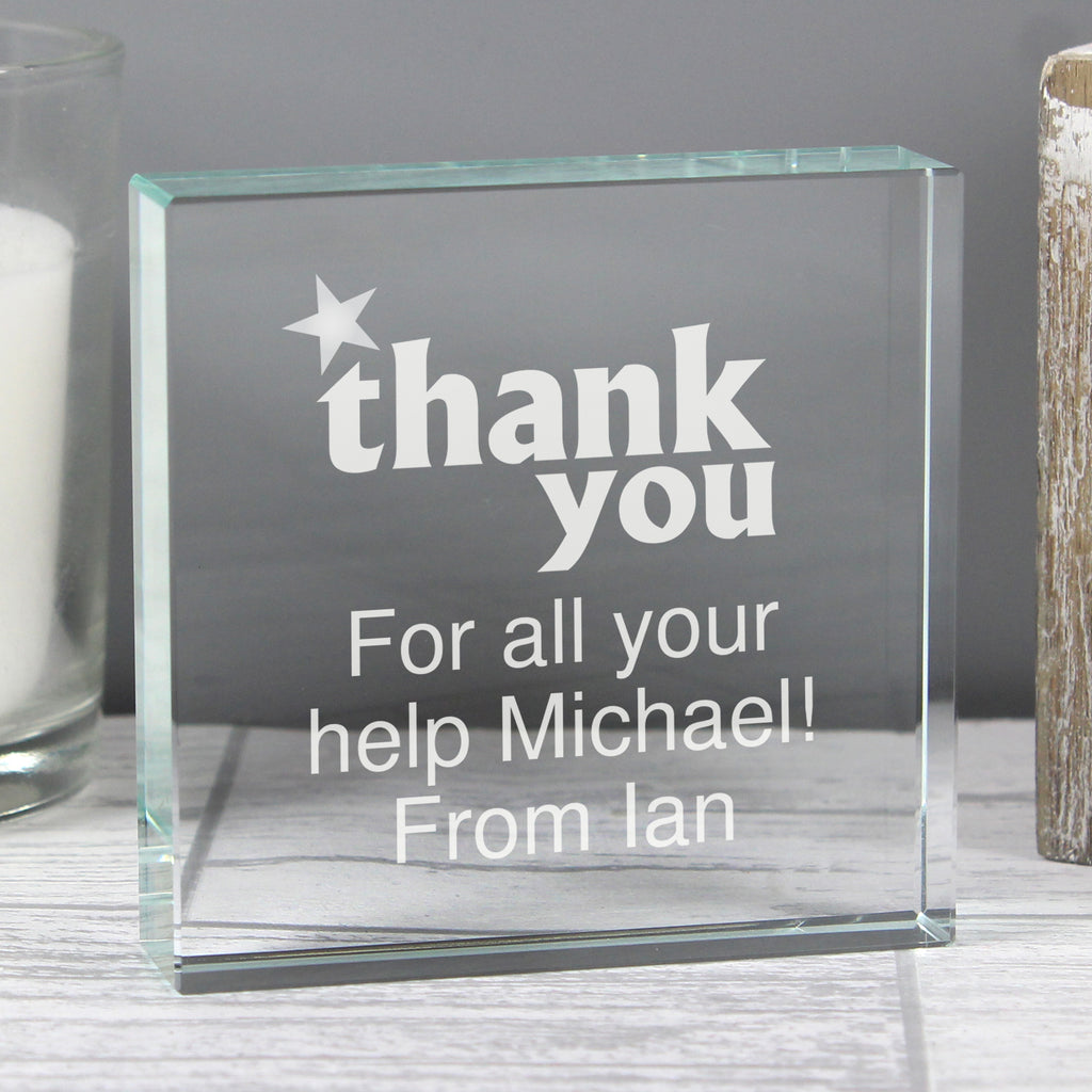 Personalised Thank you Crystal Token | Ornaments