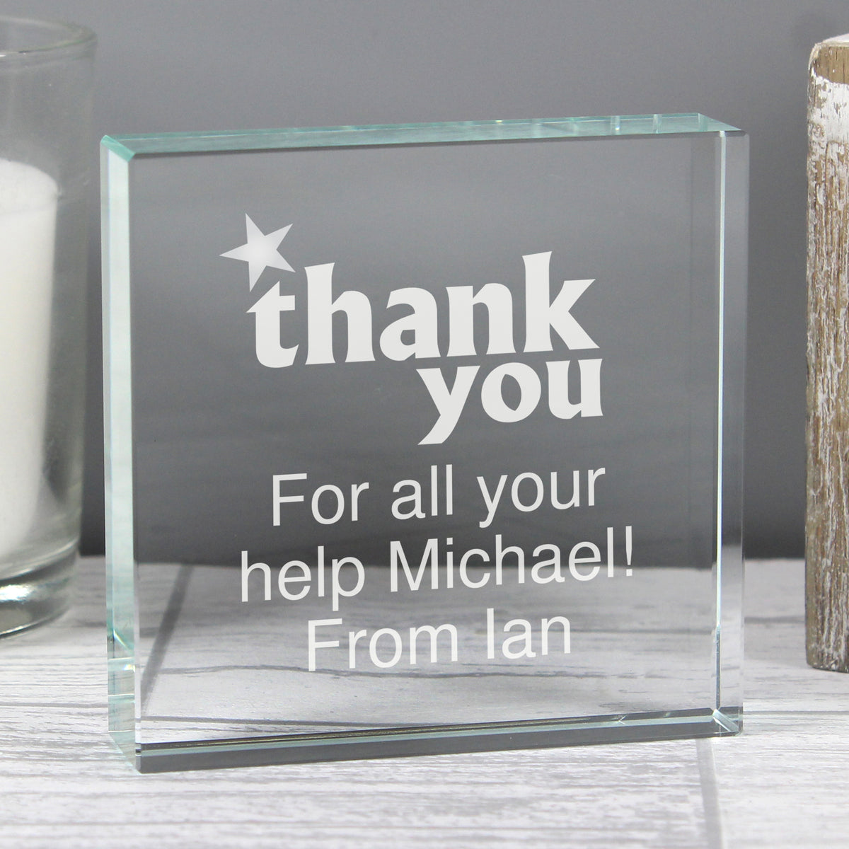 Personalised Thank you Crystal Token | Ornaments