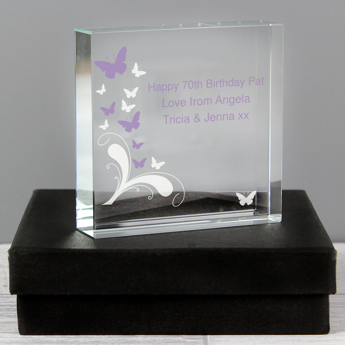 Personalised Butterflies Crystal Token | Ornaments