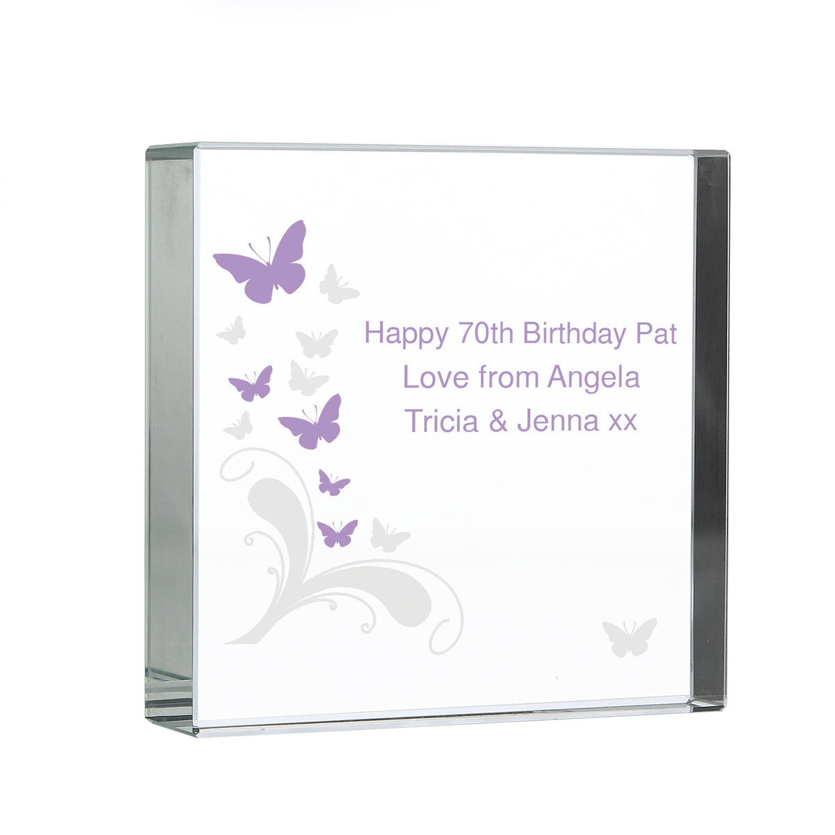 Personalised Butterflies Crystal Token | Ornaments
