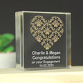 Personalised Gold Damask Heart Crystal Token | Ornaments
