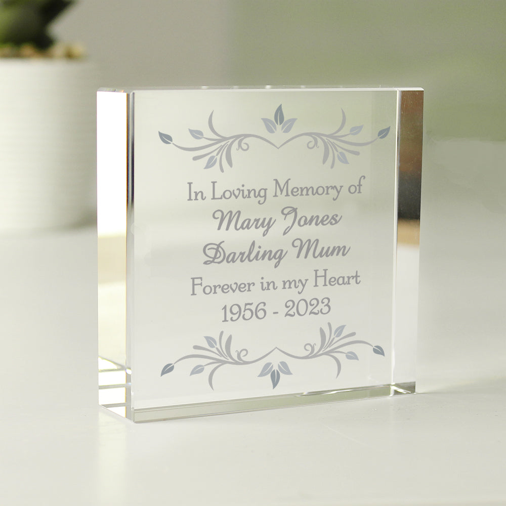 Personalised Sentiments Crystal Token for Memorial
