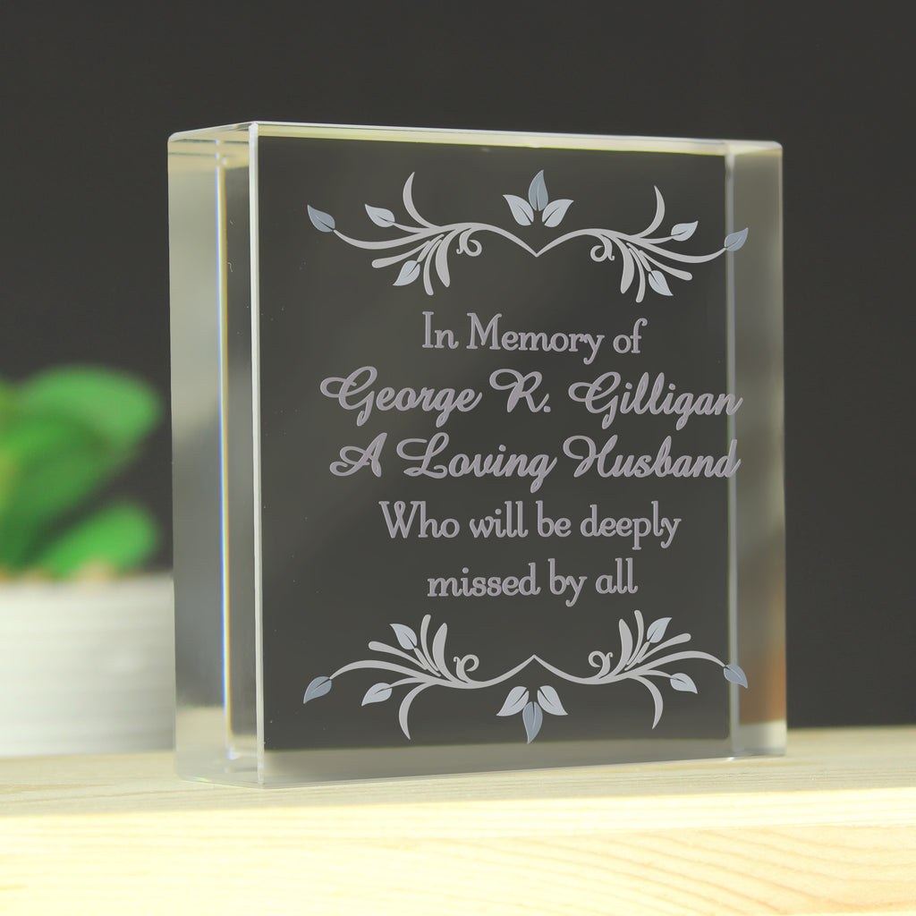 Personalised Sentiments Crystal Token for Memorial